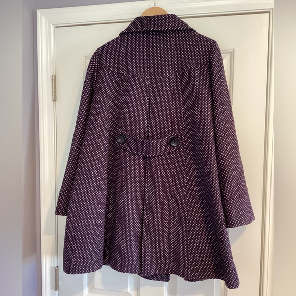 Miss Sixty Double Breasted Tweed Wool Blend Pea Coat L - Picture 4 of 16